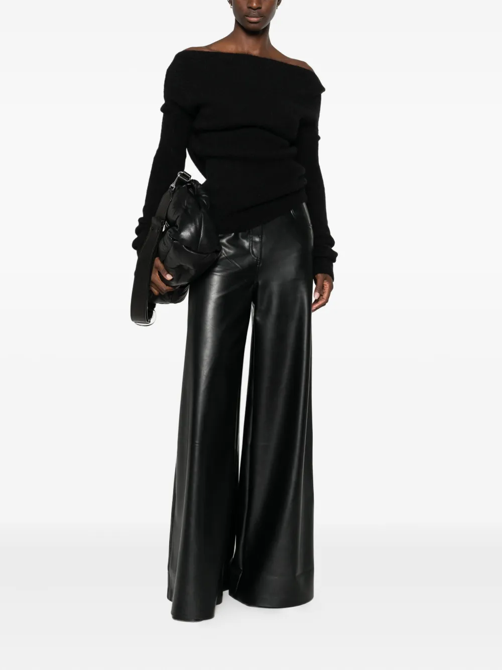 Rick Owens Concordians Off-shoulder Jumper In Black