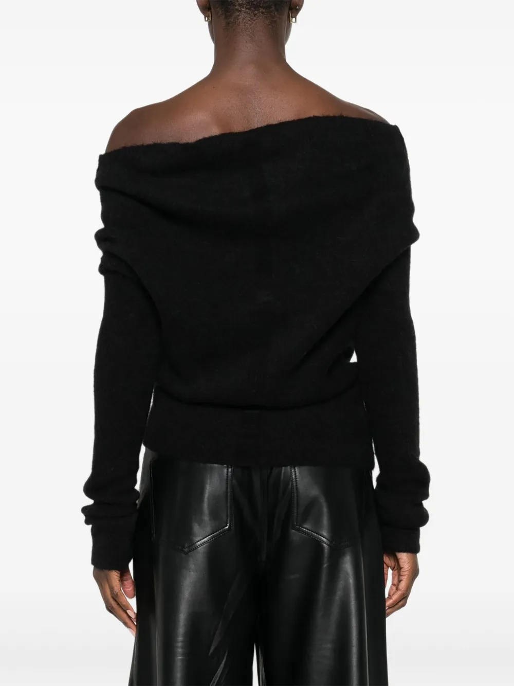 Rick Owens Concordians off-shoulder trui Zwart