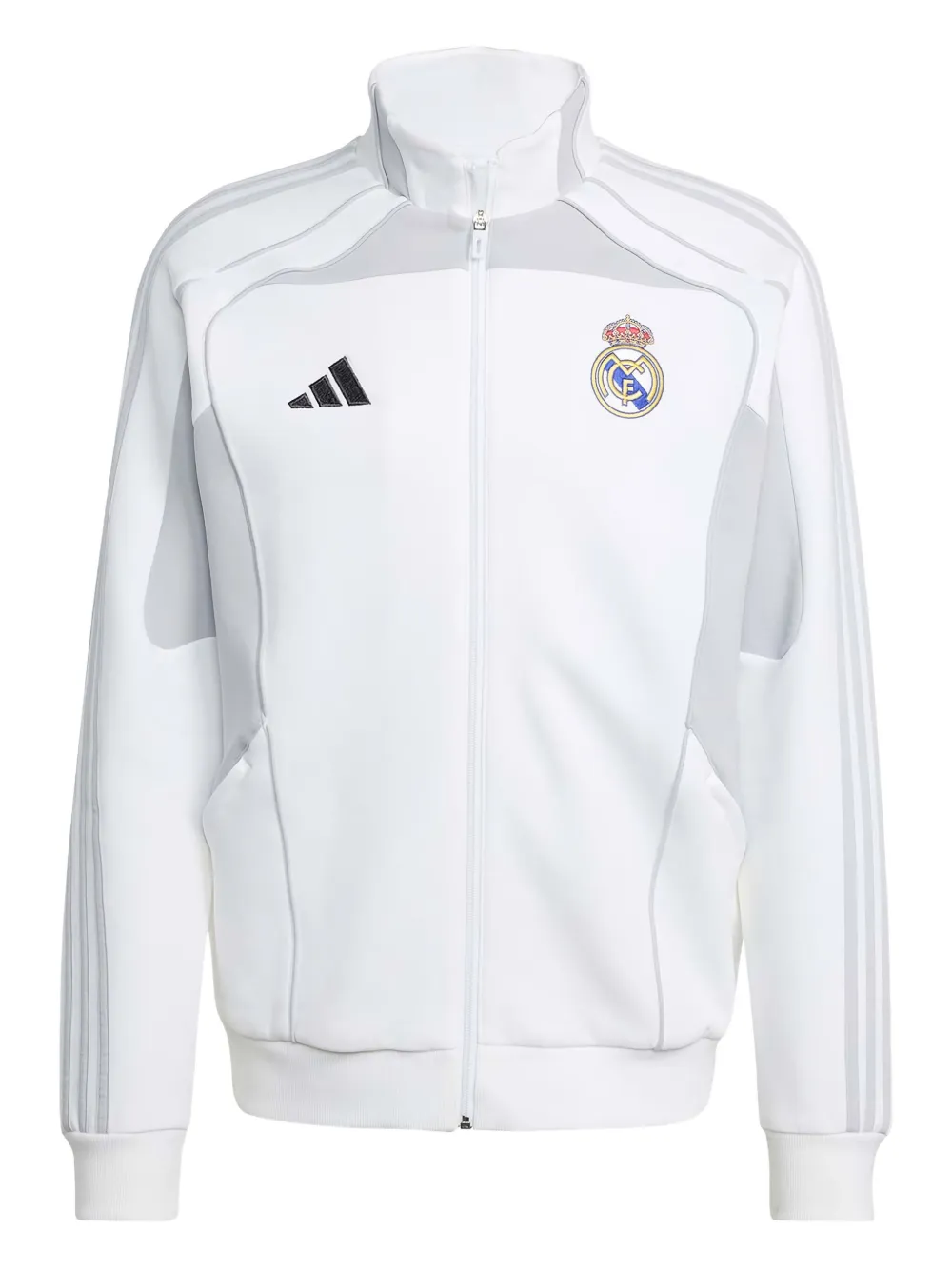Adidas Real Madrid Urban Purist dubbelgebreide sweater met rits Wit