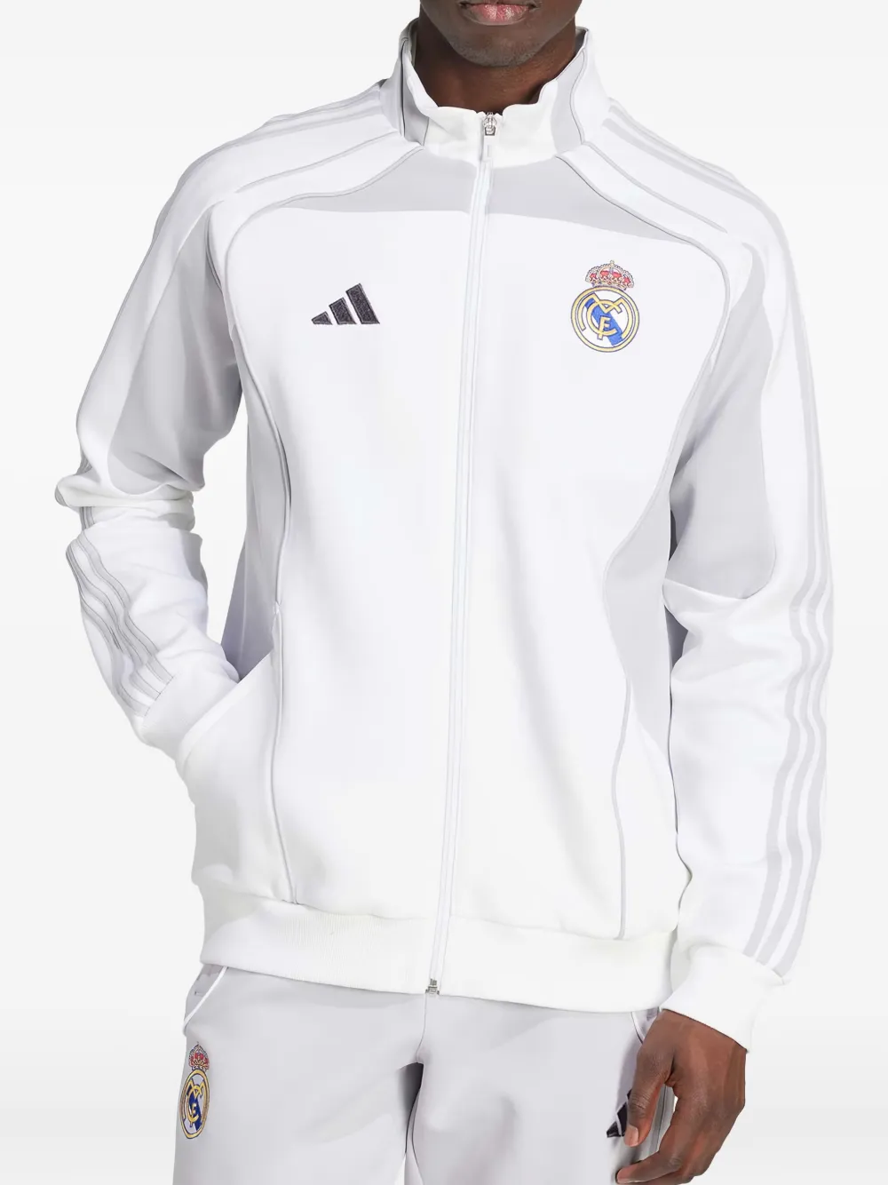 adidas Real Madrid Urban Purist dubbelgebreide sweater met rits Wit