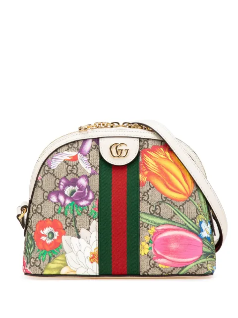 Gucci Pre-Owned 2016-2024 Small GG Supreme Flora Ophidia Dome crossbody bag
