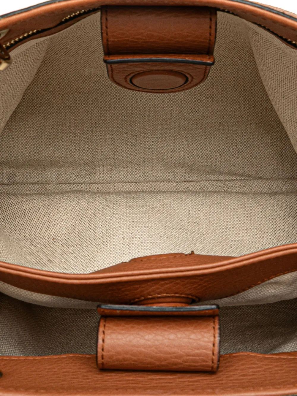 Pre-owned Gucci 2016-2025 Small Calfskin Bamboo Shopper Satchel In Brown