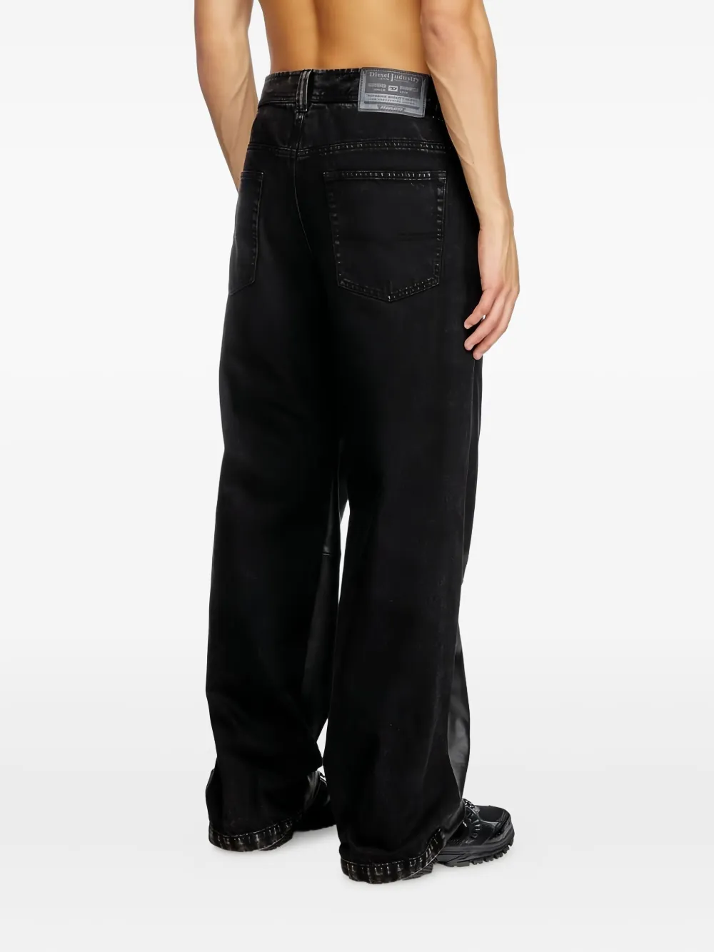 Diesel Broek met wijde pijpen Zwart