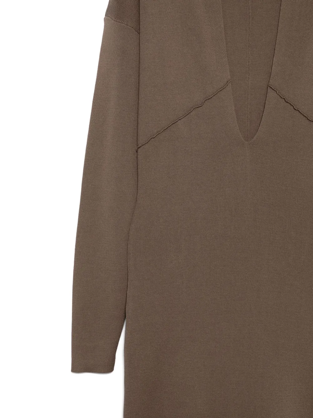 ENTIRE STUDIOS Maxi-jurk met V-hals en vlakken Bruin