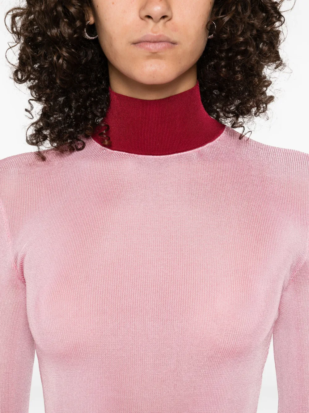 Self-Portrait Top met hoge hals Roze