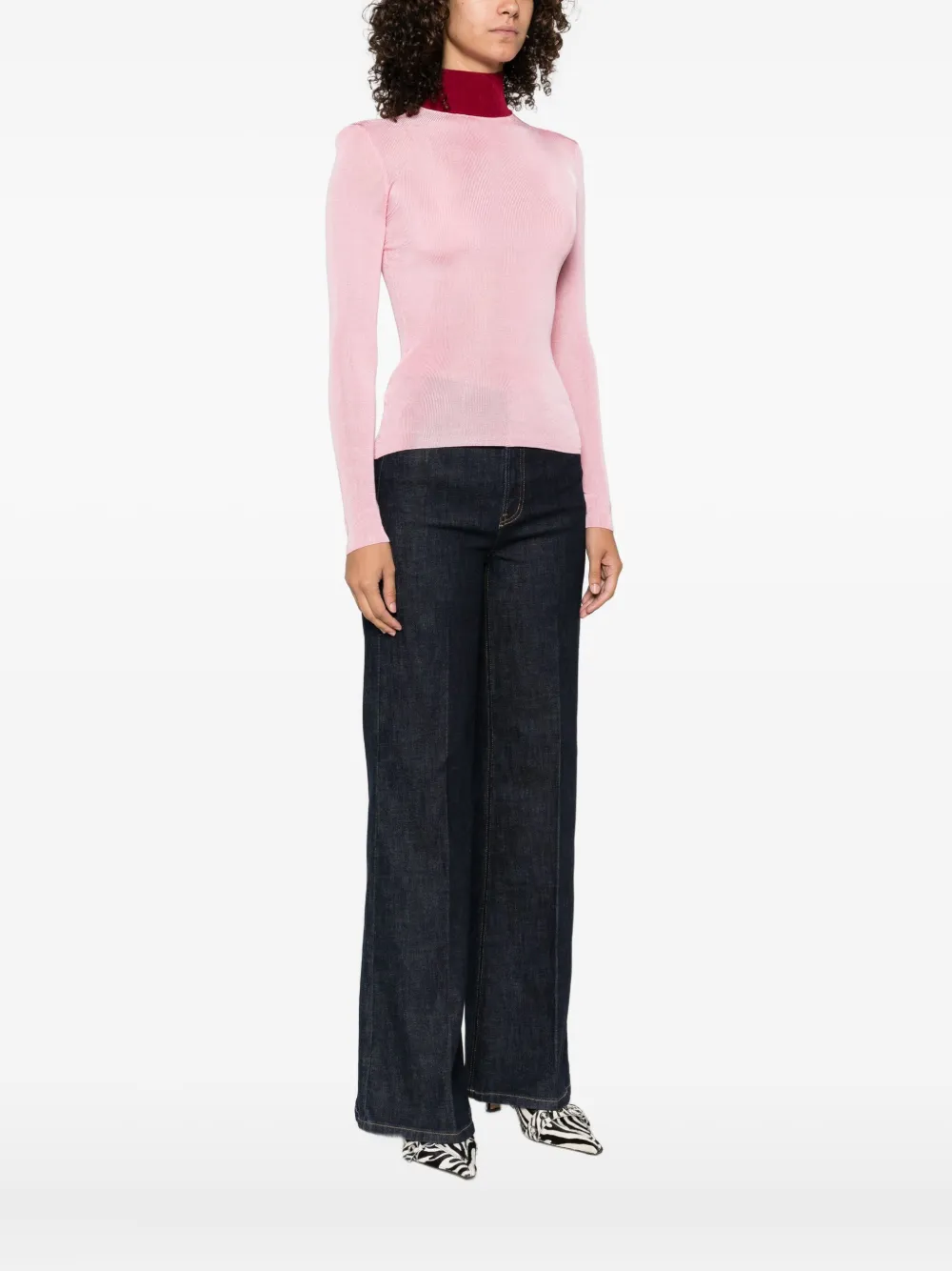 Self-Portrait Top met hoge hals Roze