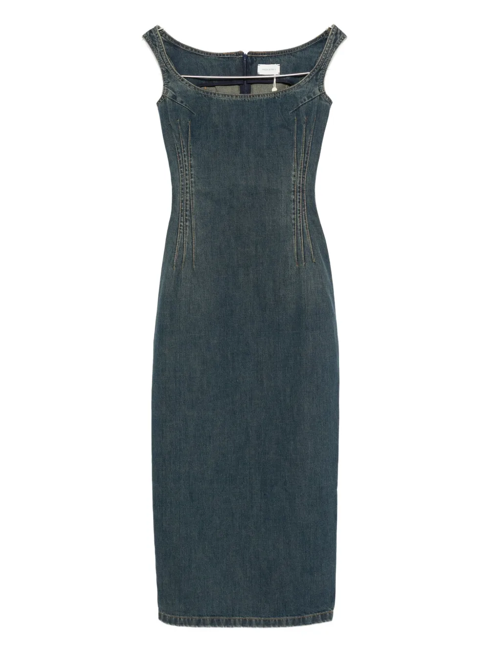 Magda Butrym square-neck denim dress - Blu