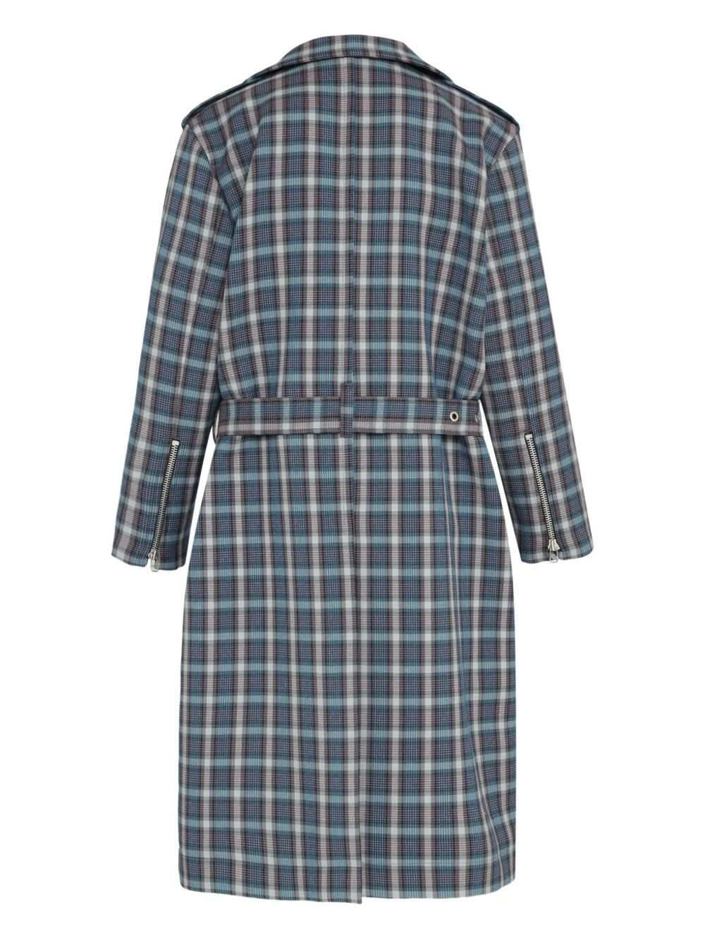 À La Garçonne Casaco xadrez com zíper frontal | Casaco de abotoamento duplo | Image 2