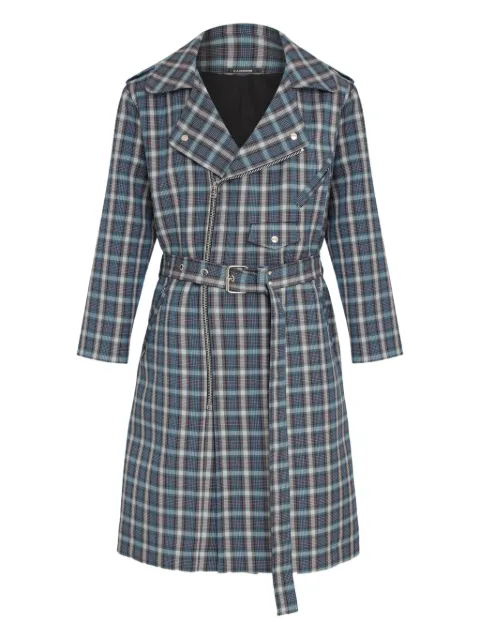 À La Garçonne Casaco xadrez com zíper frontal