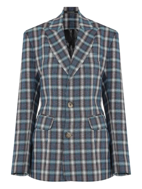 À La Garçonne Blazer xadrez com abotoamento