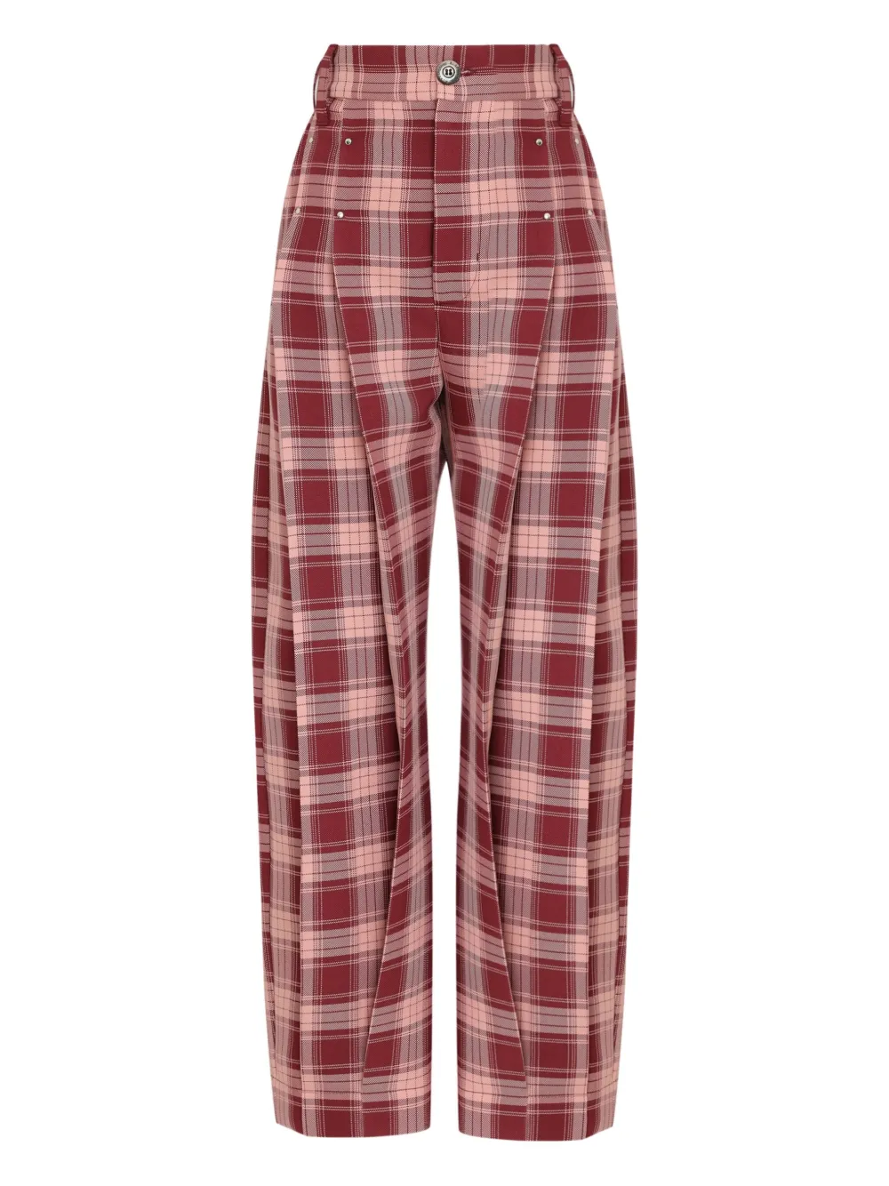 À La Garçonne Calça xadrez com pregas | Vermelho | Image 1