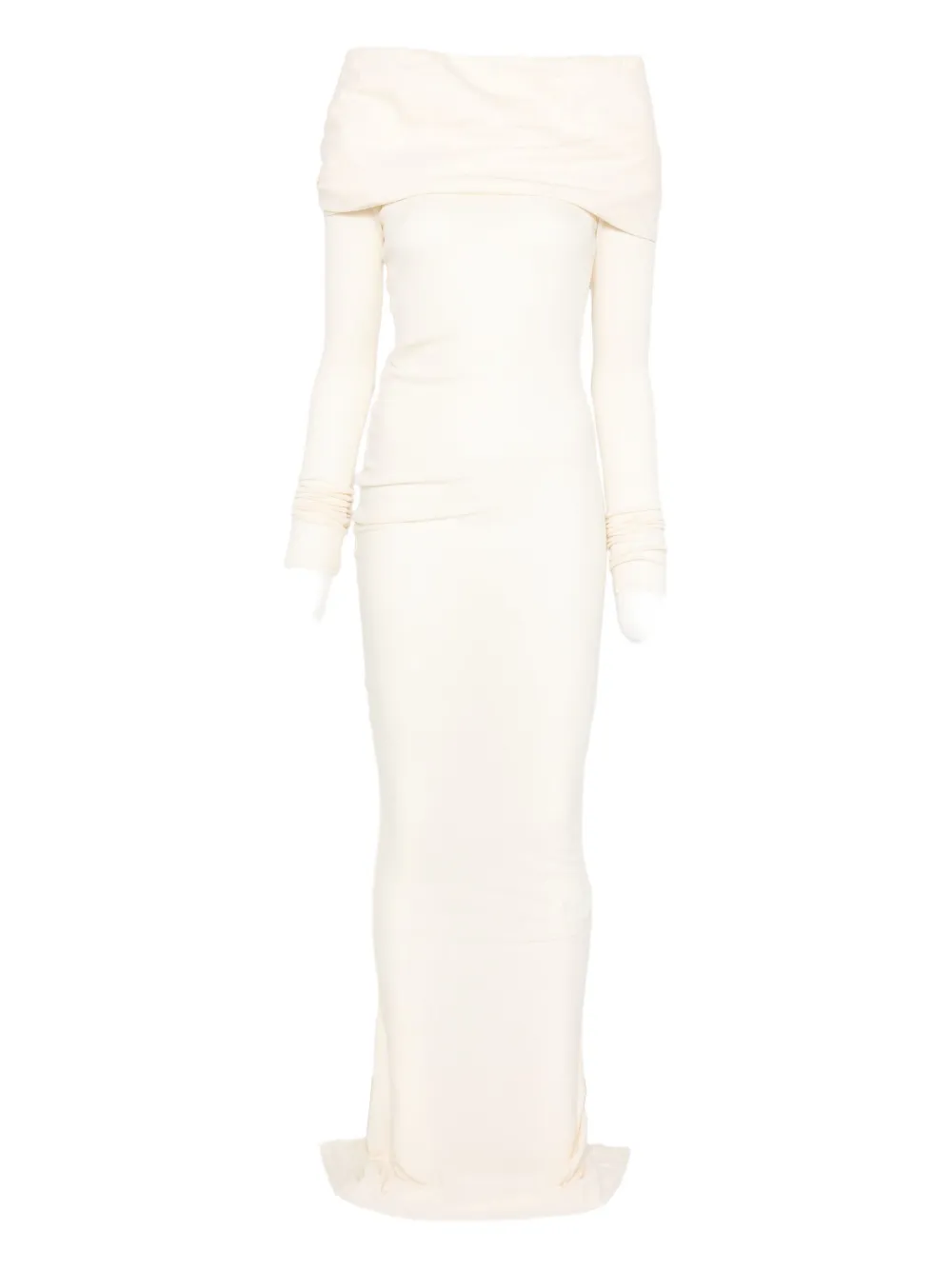 Entire Studios Cavalier Draped Maxi Dress In Neutral