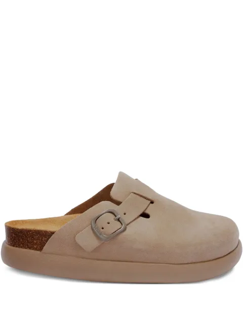 Scholl Mule Fae de camurça com fivela