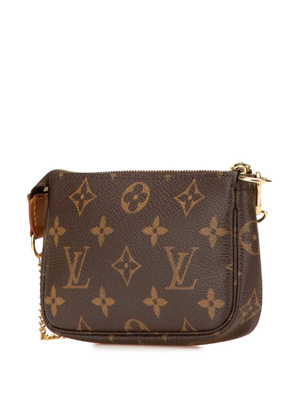 Pre-owned Louis Vuitton 2005 Monogram Mini Pochette Accessoires Handbag In Brown