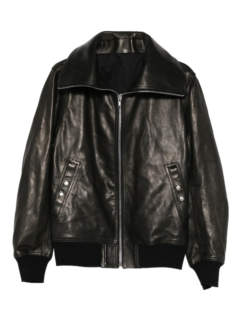 Rick Owens chamarra de piel con cierre | negro | Image 1