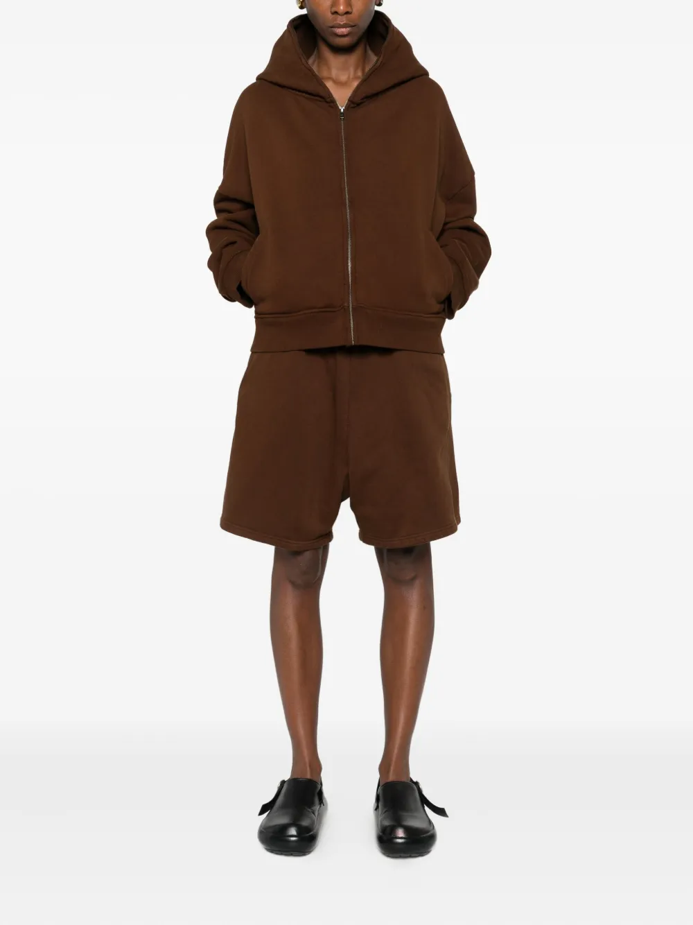 ENTIRE STUDIOS Hoodie met rits Bruin