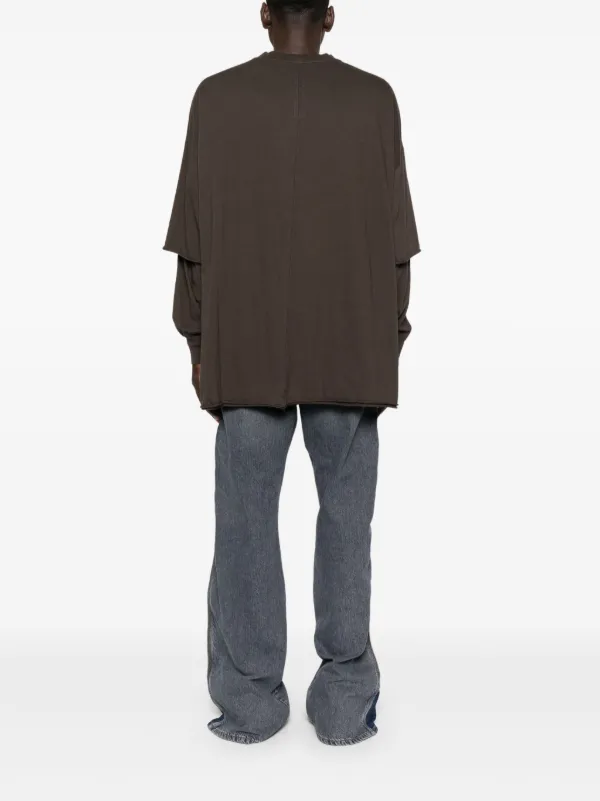 Rick Owens DRKSHDW Layered long-sleeve T-shirt | Brown | FARFETCH JO