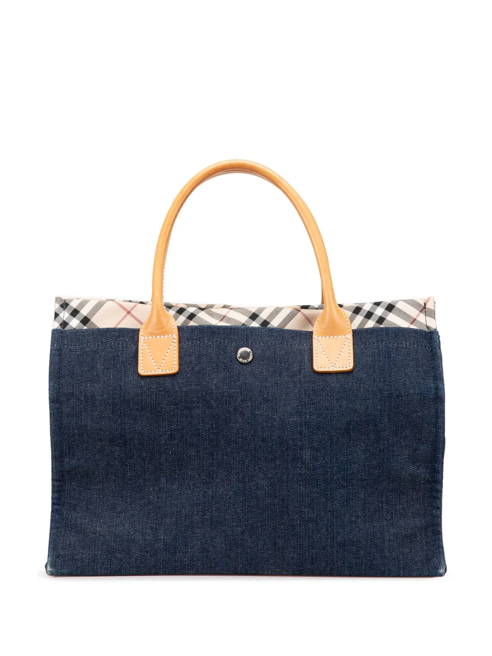 Burberry Pre-Owned 2000-2017 Nova Check Trimmed Denim tote bag | Blue | Image 1