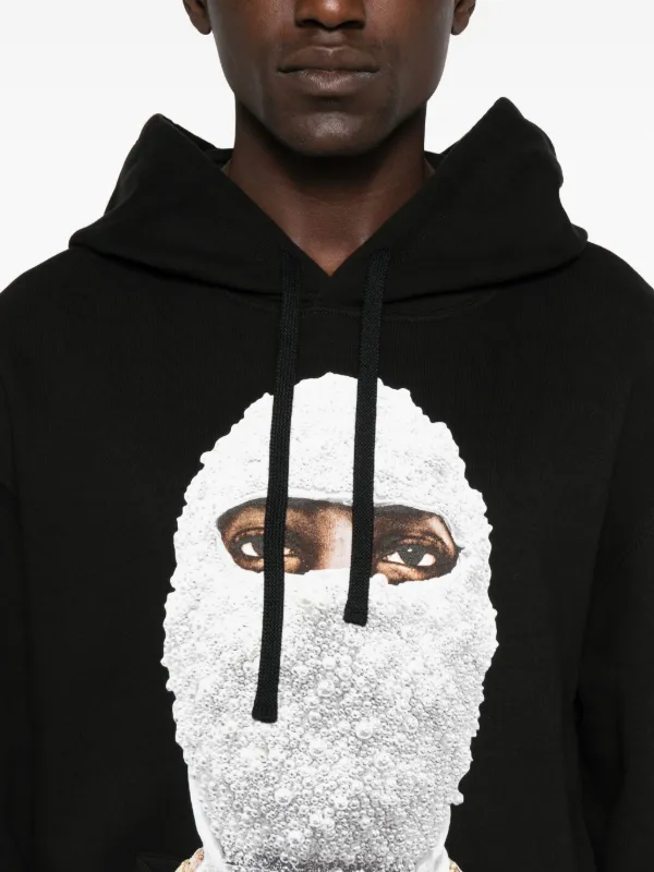 Ih Nom Uh Nit Future Mask Cotton Hoodie | Black | FARFETCH