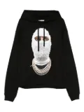 Ih Nom Uh Nit Future Mask cotton hoodie - Black