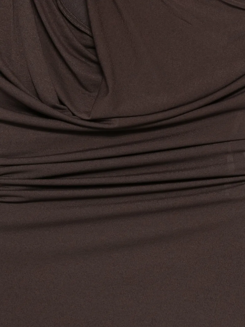 Rick Owens One-shoulder Draped Dress In Brown