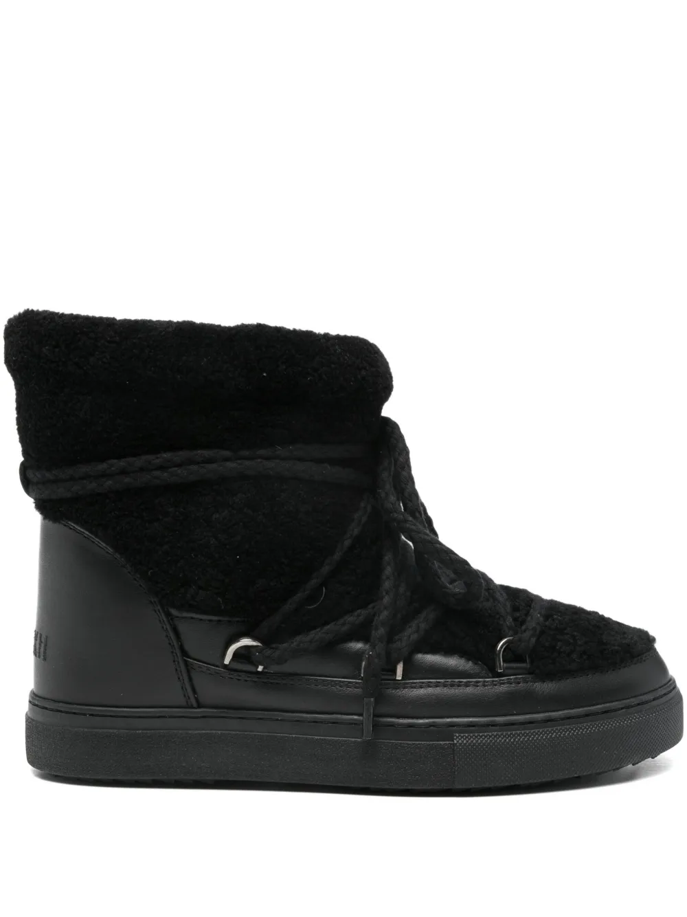Inuikii Lace-up Shearling Boots In Black