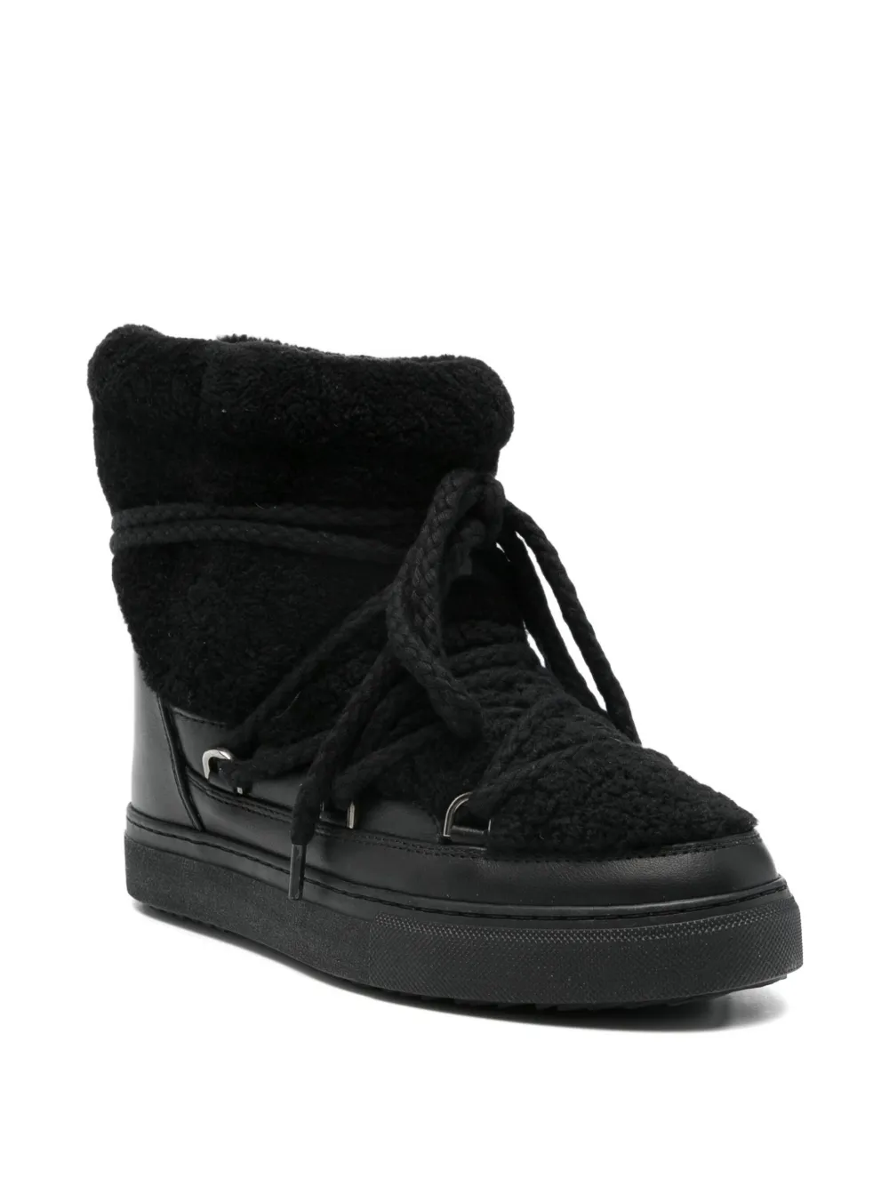 Inuikii Lace-up Shearling Boots In Black