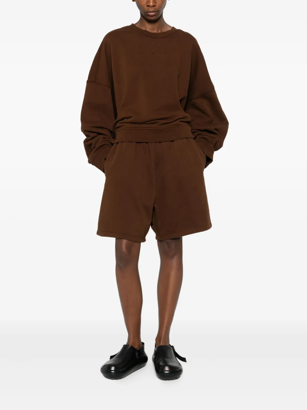 ENTIRE STUDIOS Shorts met elastische tailleband Bruin