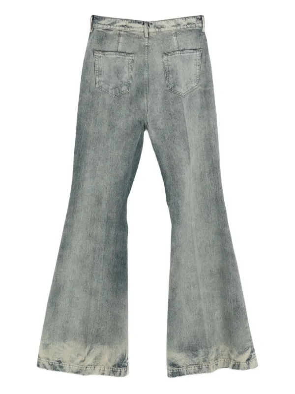 Rick Owens Cotton Flared Jeans | Grey | FARFETCH