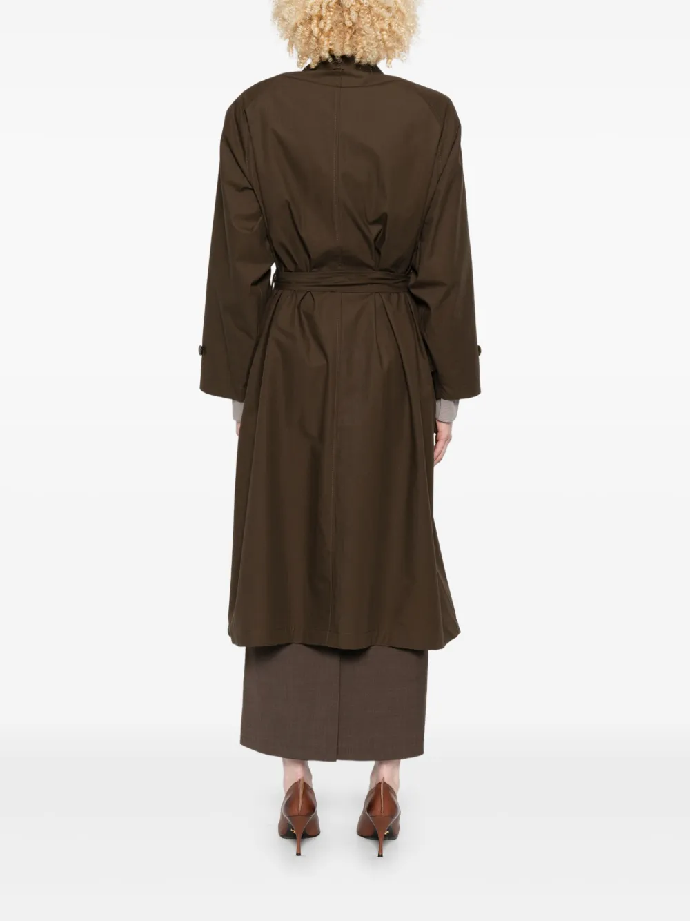 Magda Butrym Jas met ceintuur en knopen Bruin