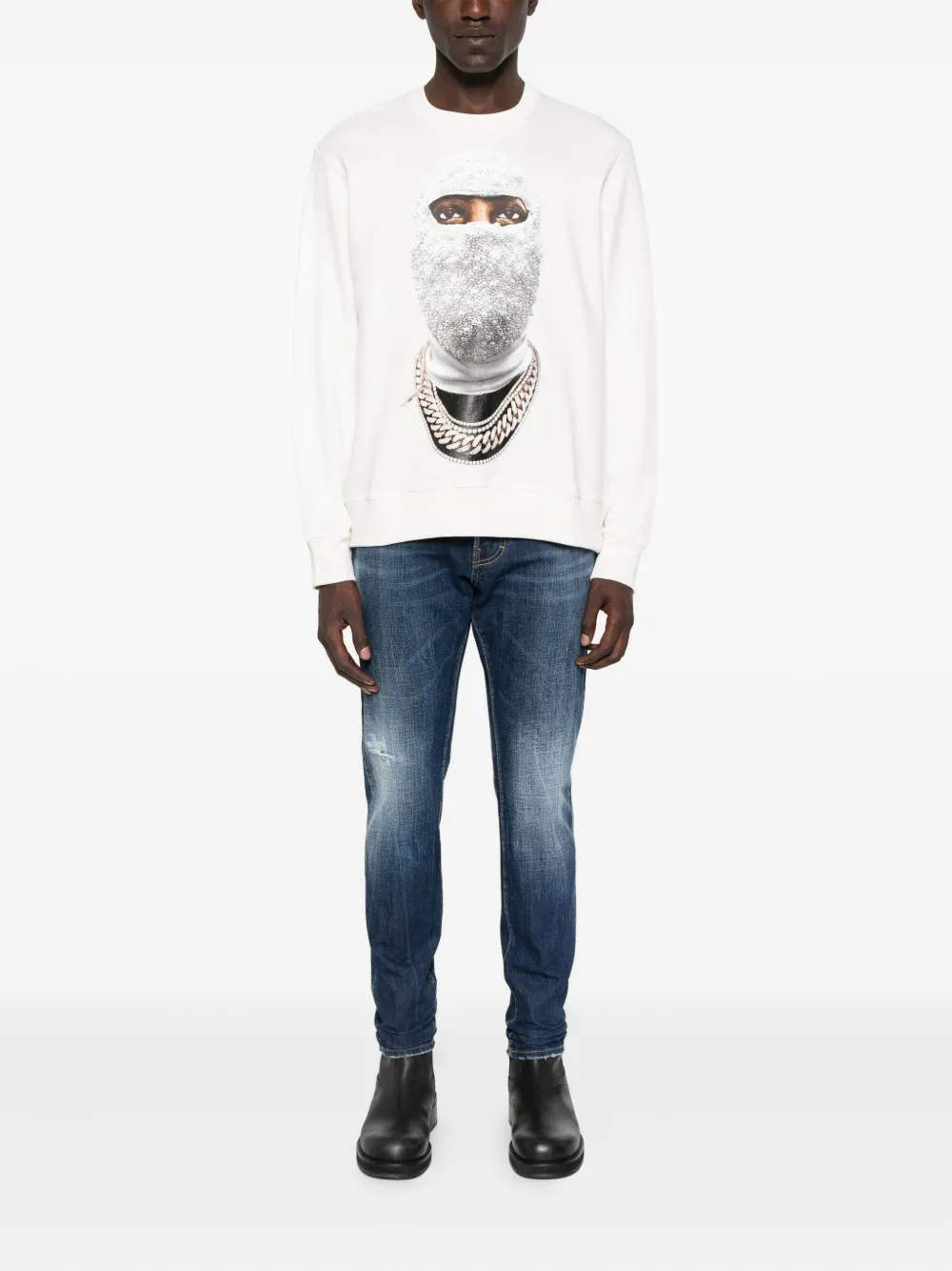 Ih Nom Uh Nit beaded-face sweatshirt - Wit