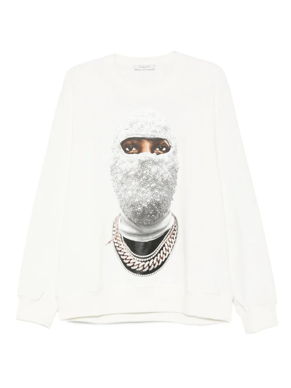 Ih Nom Uh Nit beaded-face sweatshirt - ホワイト Ih Nom Uh Nit beaded-face sweatshirt - ホワイト
