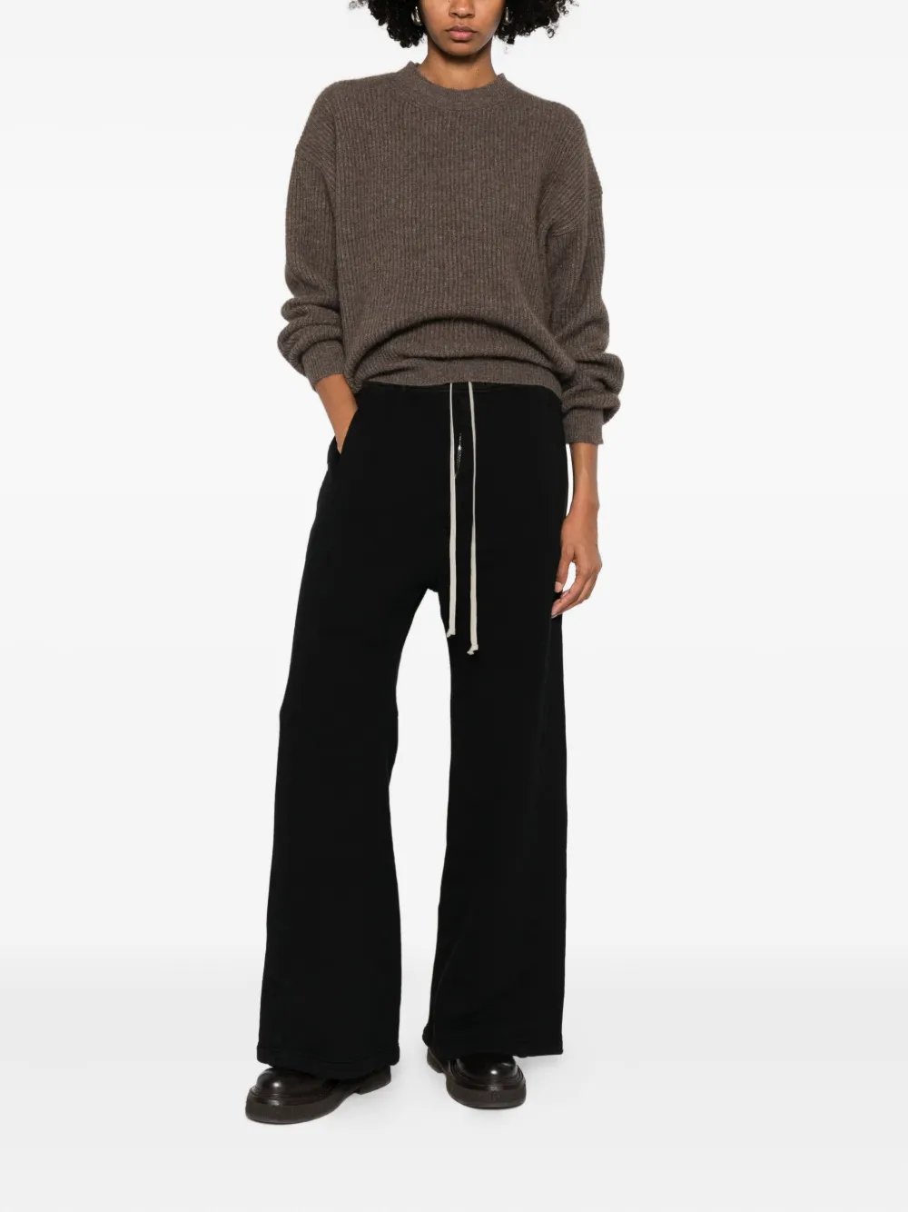 Rick Owens Drkshdw Pusher Drawstring-waist Trousers In Black