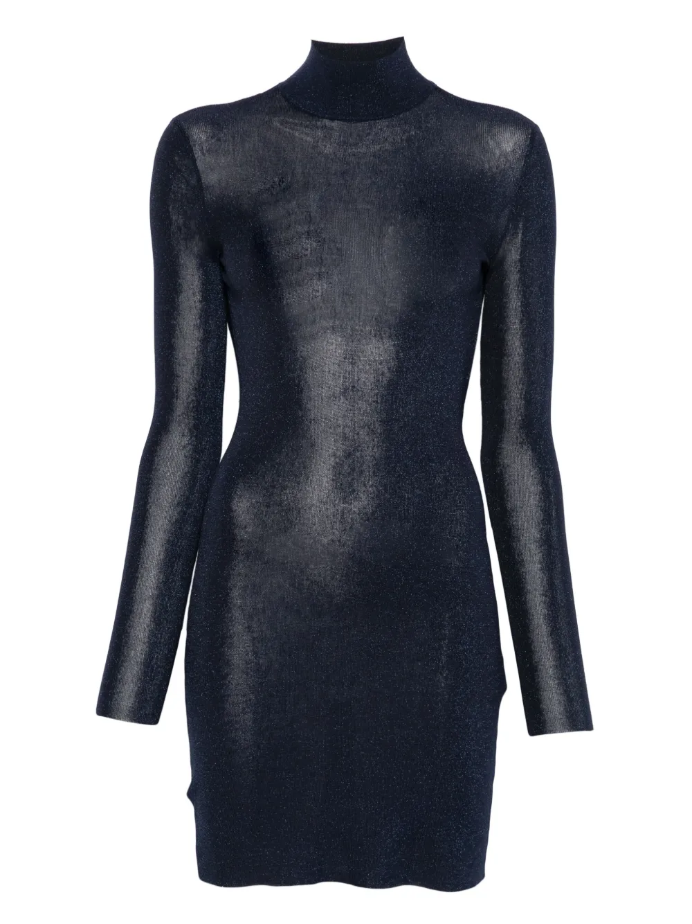 Self-Portrait high-neck glitter mini dress - ブルー Self-Portrait high-neck glitter mini dress - ブルー