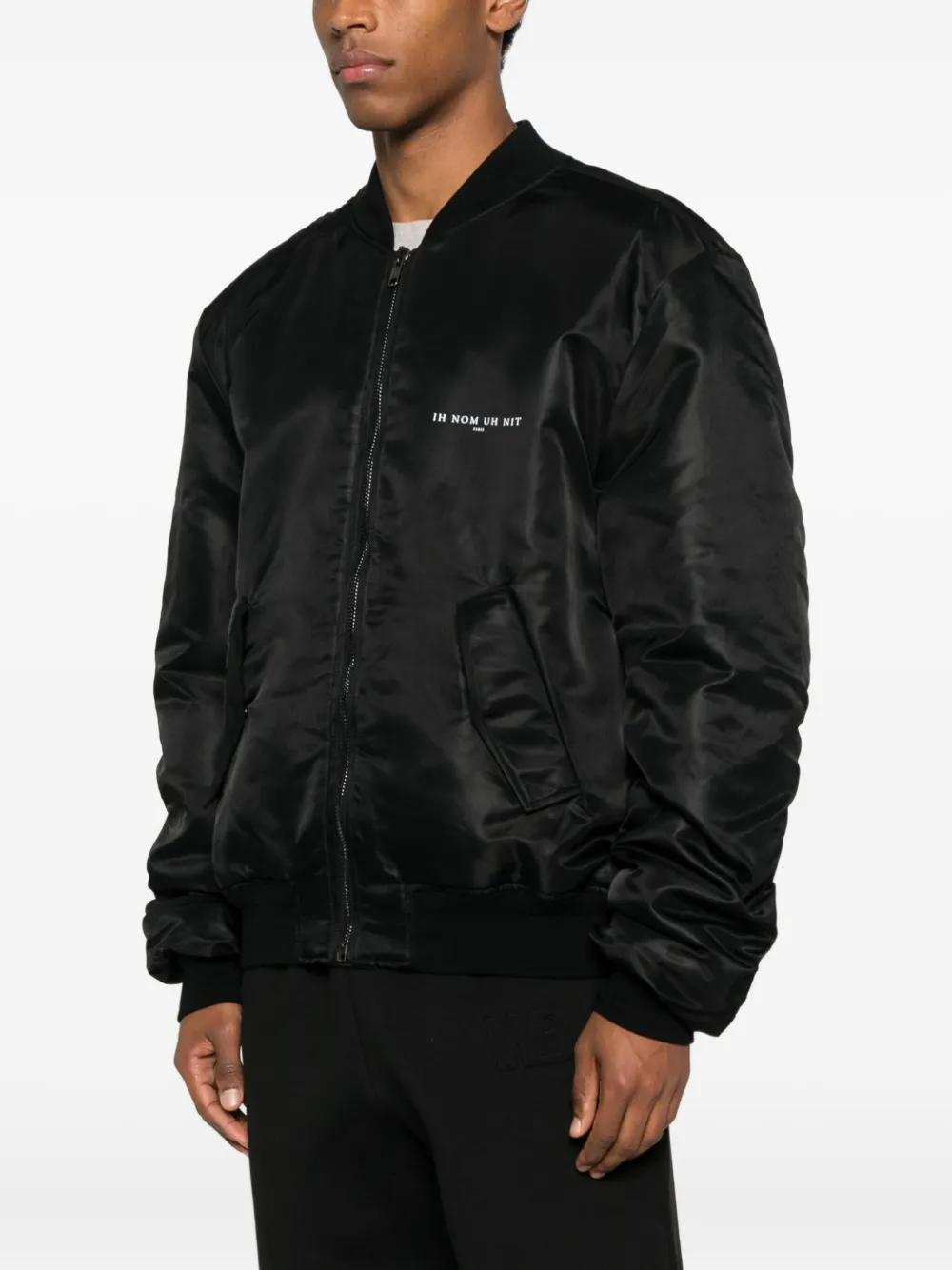 Ih Nom Uh Nit Bomberjack met logoprint Zwart
