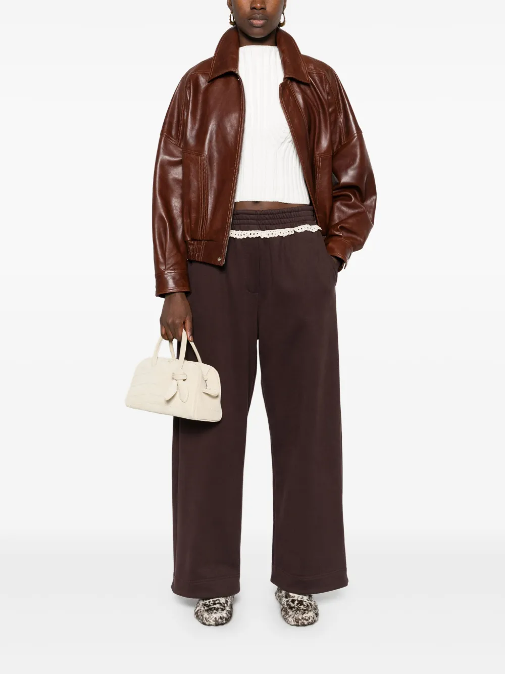 Magda Butrym lace-detail cotton track pants | Sweatpants | Image 2