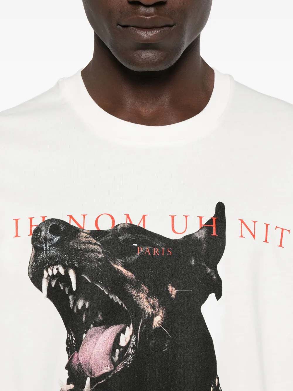Ih Nom Uh Nit T-shirt met hondenprint Wit