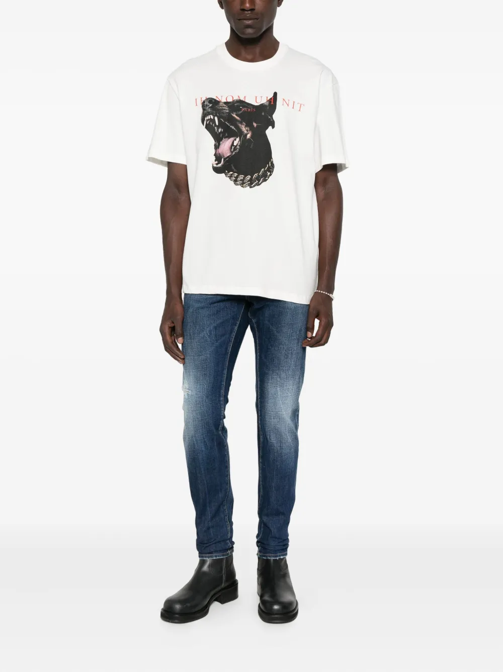 Ih Nom Uh Nit dog-print T-shirt - Wit