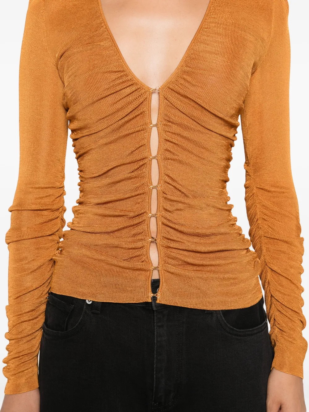 Self-Portrait Gesmockte top Oranje