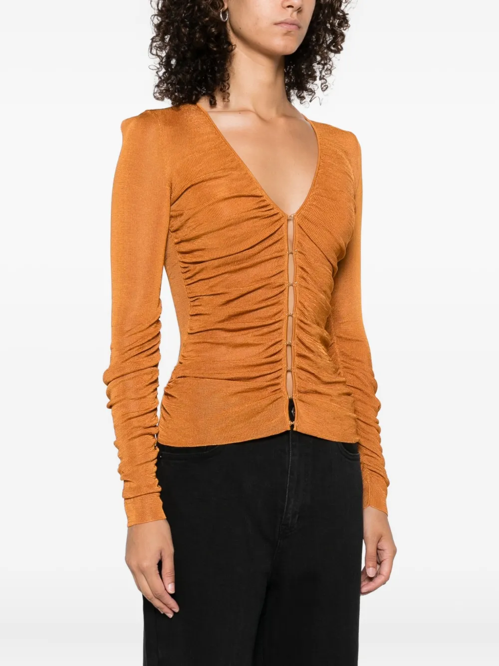 Self-Portrait Gesmockte top Oranje
