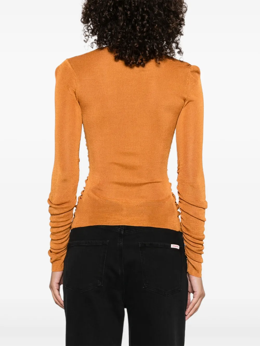 Self-Portrait Gesmockte top Oranje