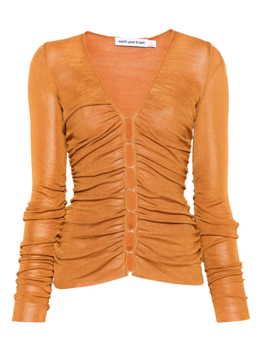 Self-Portrait Gesmockte top Oranje