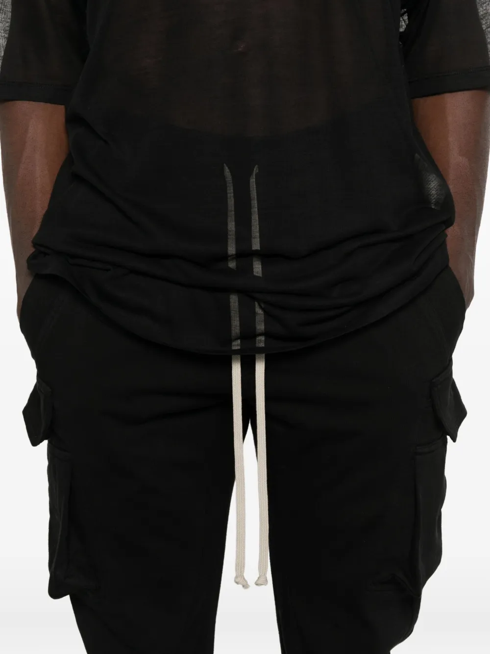 Rick Owens DRKSHDW Mastodon drawstring cargo trousers Zwart