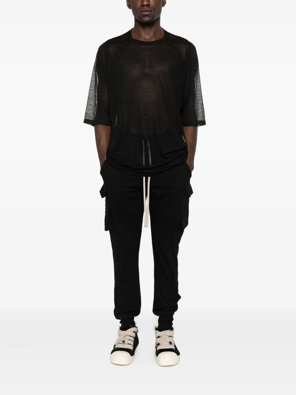 Rick Owens DRKSHDW Mastodon drawstring cargo trousers - Zwart