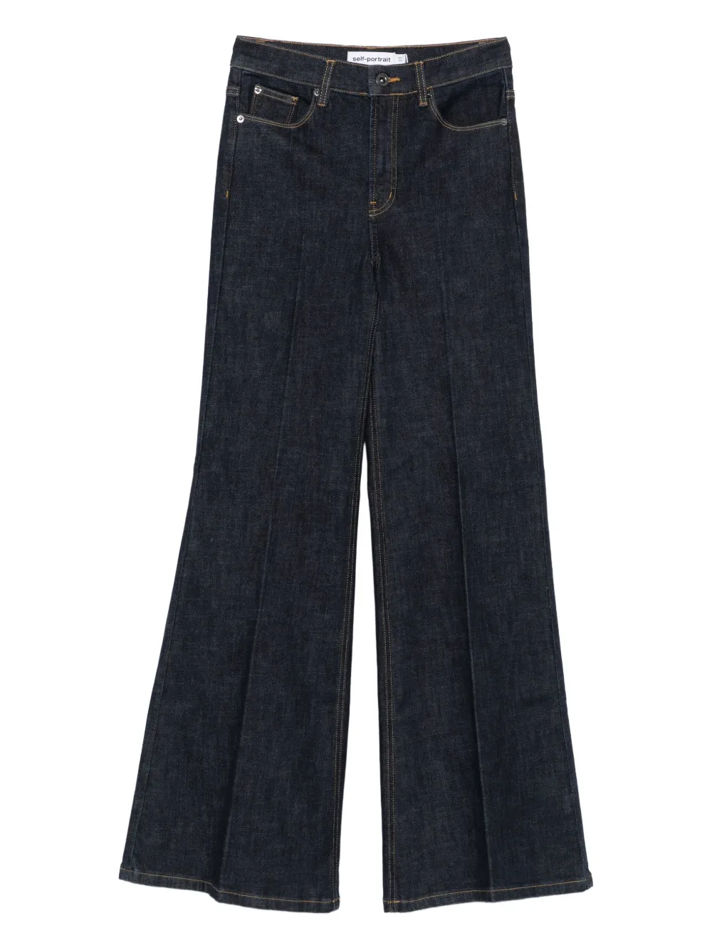Self-portrait Flared Jeans In Black