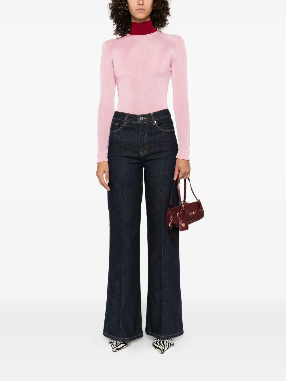 Self-portrait Flared Jeans In Black