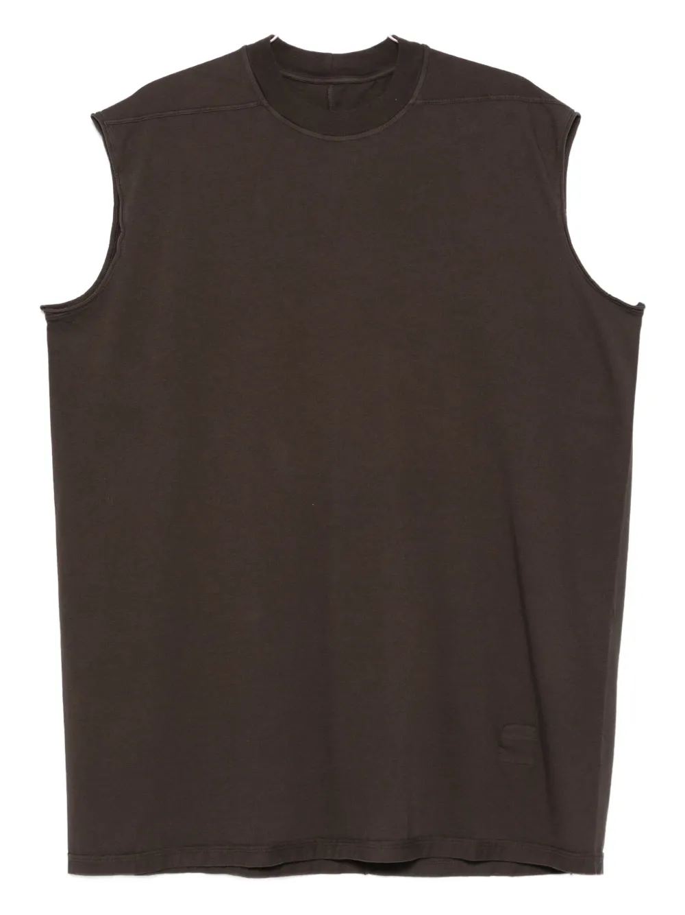 Rick Owens Drkshdw Raw-edge Sleeveless T-shirt In Brown