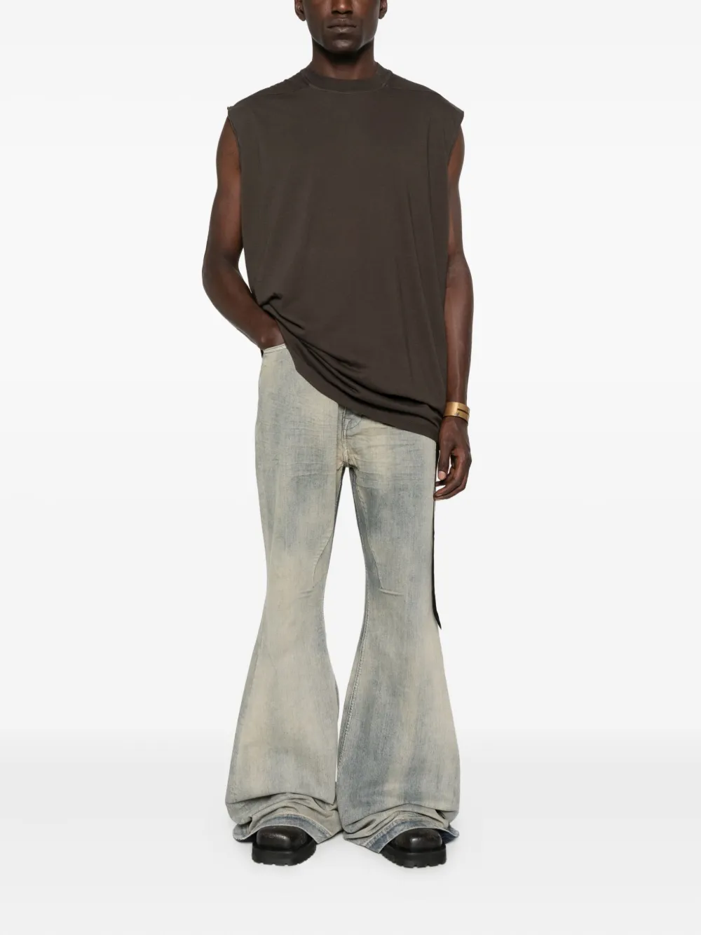 Rick Owens DRKSHDW raw-edge sleeveless T-shirt - Bruin