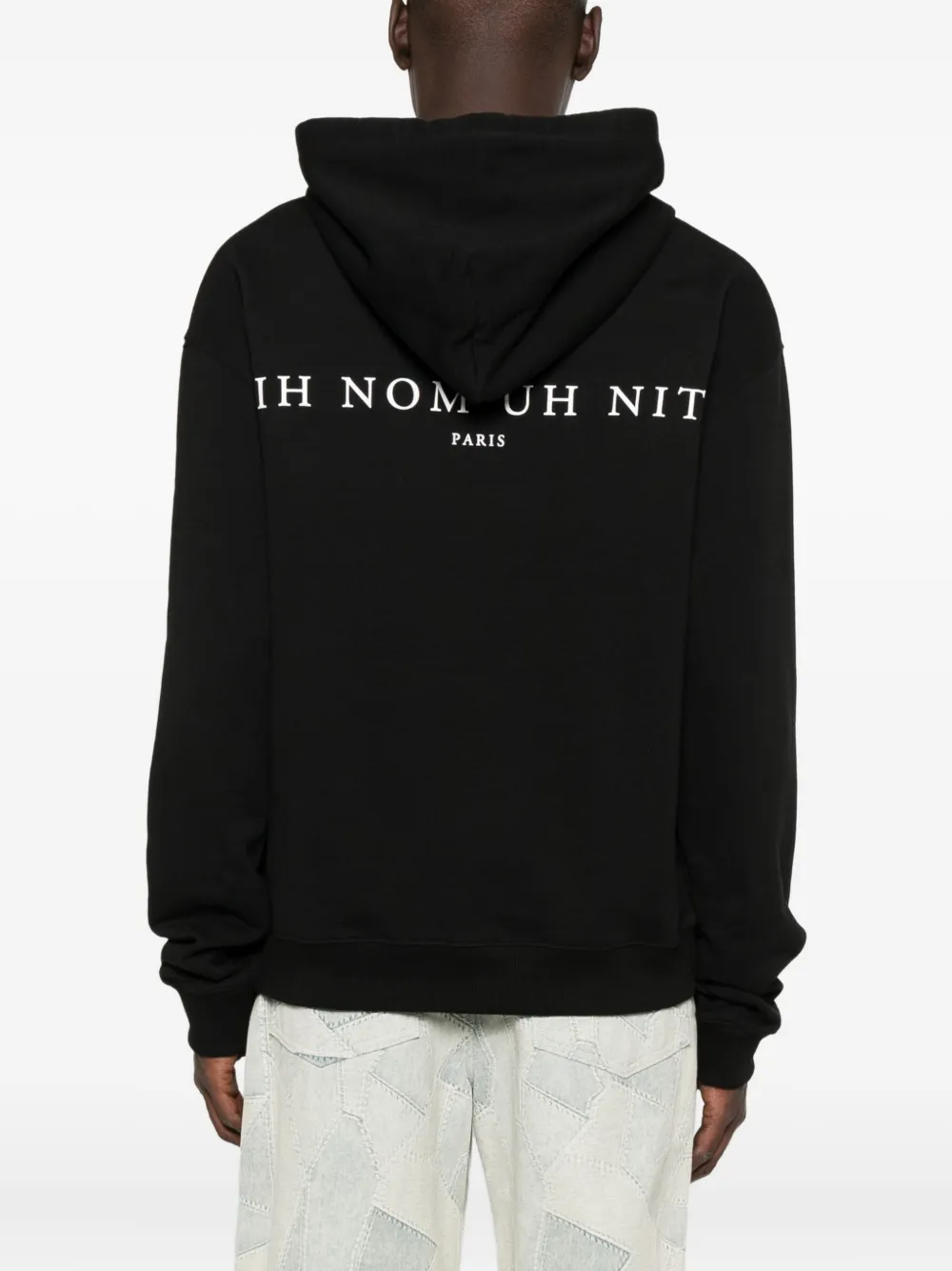 Ih Nom Uh Nit Katoenen hoodie met bivakmuts-print Zwart
