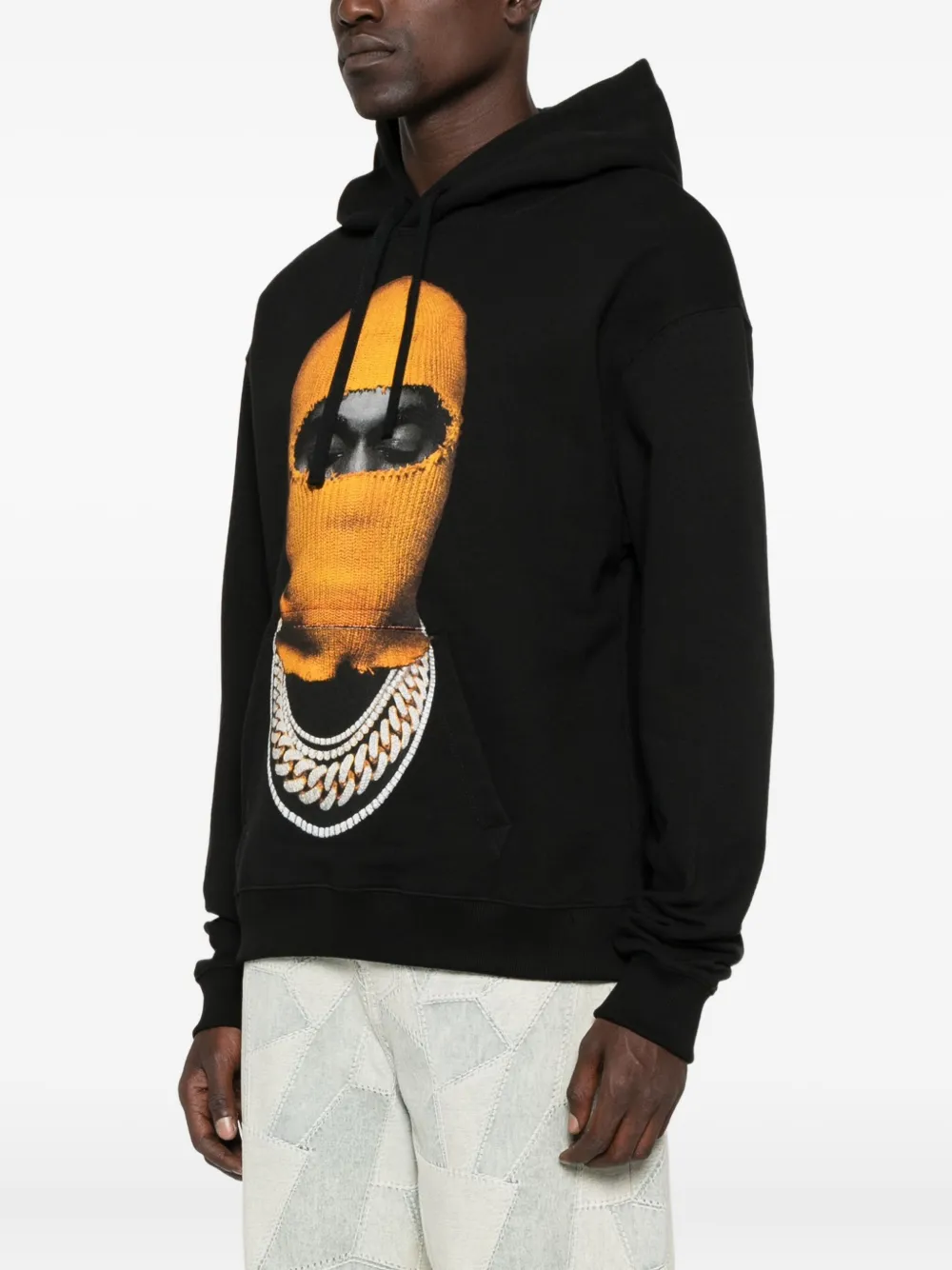 Ih Nom Uh Nit Katoenen hoodie met bivakmuts-print Zwart